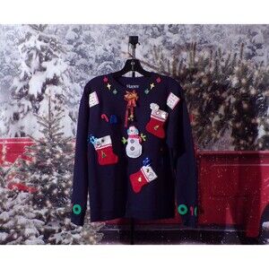 Vintage Christmas Sweatshirt Handmade Silly Funny Loud Size Medium Large